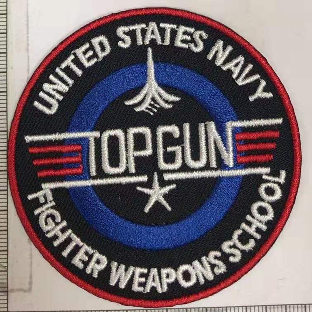 Top Gun Round Iron/ Sew-on Embroidered Patch Fancy Dress - Etsy