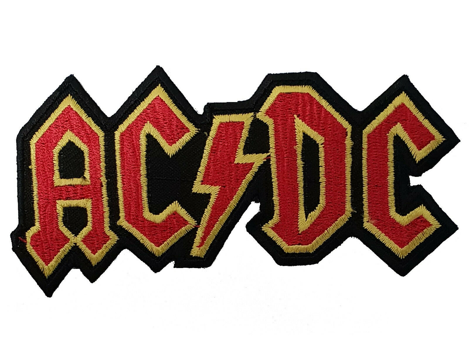 Embroidered AC/DC Golden Iron-on Patch Heavy Metal Rock Punk Logo/badge ...