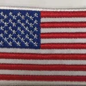 UNIS 4 Pack, 3.5 X 2.5. Inch Large Size American US Flag Embroidered Cloth  Sew on Iron on Patch Golden Yellow Border.