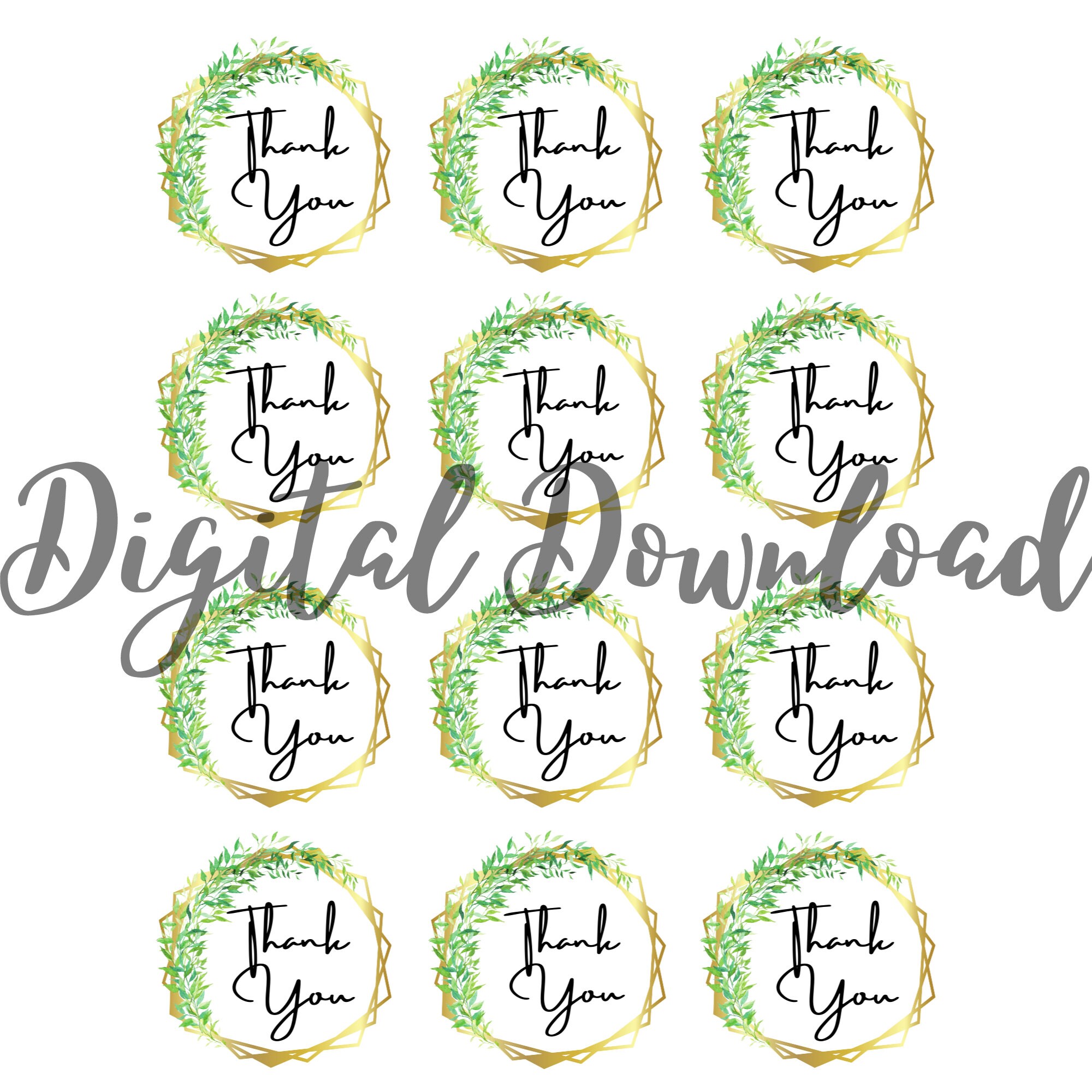 thank you stickers printable stickers download stickers etsy