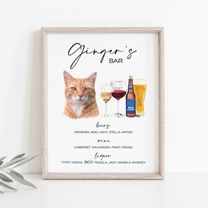 DIGITAL or PRINT + SHIP | One Pet Bar Menu | Wedding Signature Drink | Custom Bar Menu | Your Dog or Cat | Pet Wedding Decor | Bridal Shower