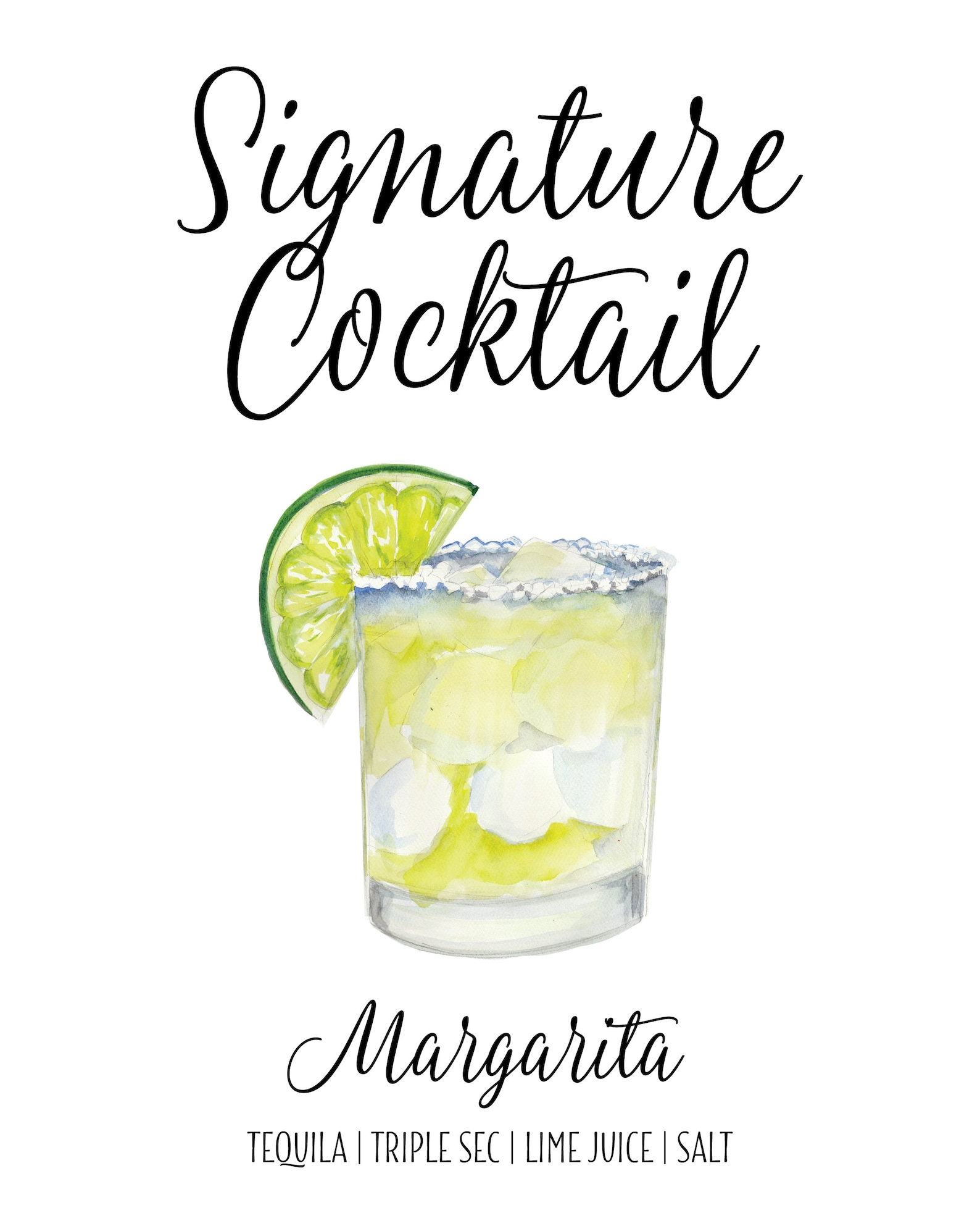 INSTANT DOWNLOAD Margarita Signature Drink Sign Cocktail Etsy
