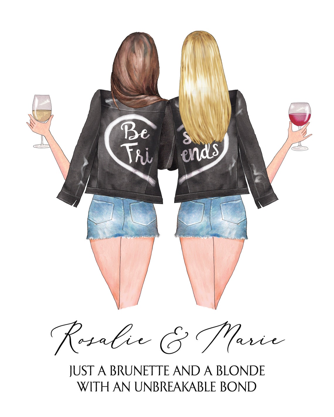 WE EDIT PRINTABLE Custom Best Friend Art Best Friend Etsy