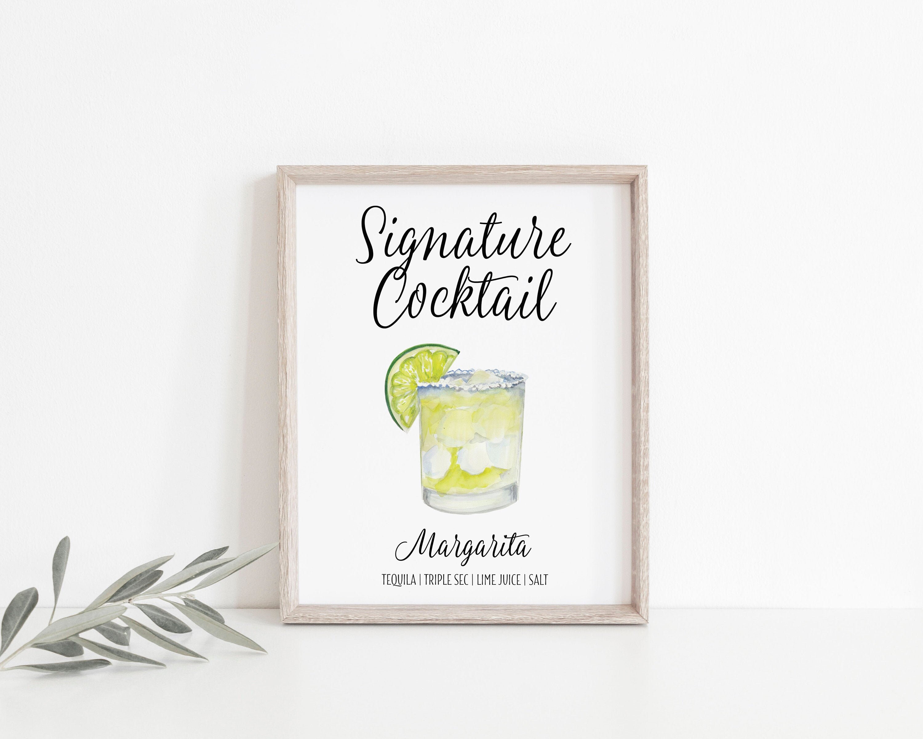 INSTANT DOWNLOAD Margarita Signature Drink Sign Cocktail Etsy