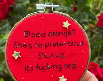 Project Runway "blood orange" 4'' Handmade embroidery