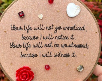 Shall We Dance? Quote  6” glittery handmade embroidery wall art