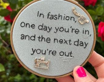 Project Runway Tagline Heidi Klum 4'' Handmade embroidery