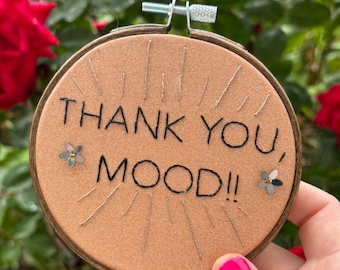 Project Runway "Thank you Mood" 4'' Handmade embroidery