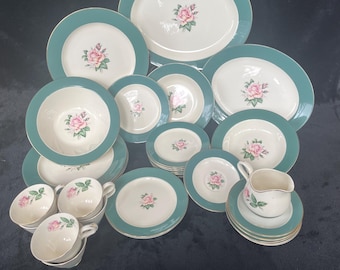 Empire Green Cameo with Rose Center by Lifetime China Company