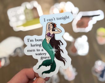 Siren Watery Grave Sticker | Dark Humor Mermaid Decal