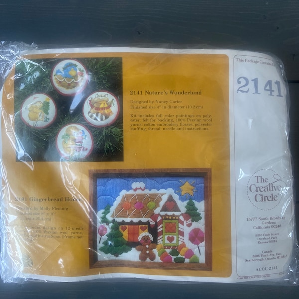 Vintage Creative Circle Ornament Making Kit 2141 Nature WonderlandChristmas 1982