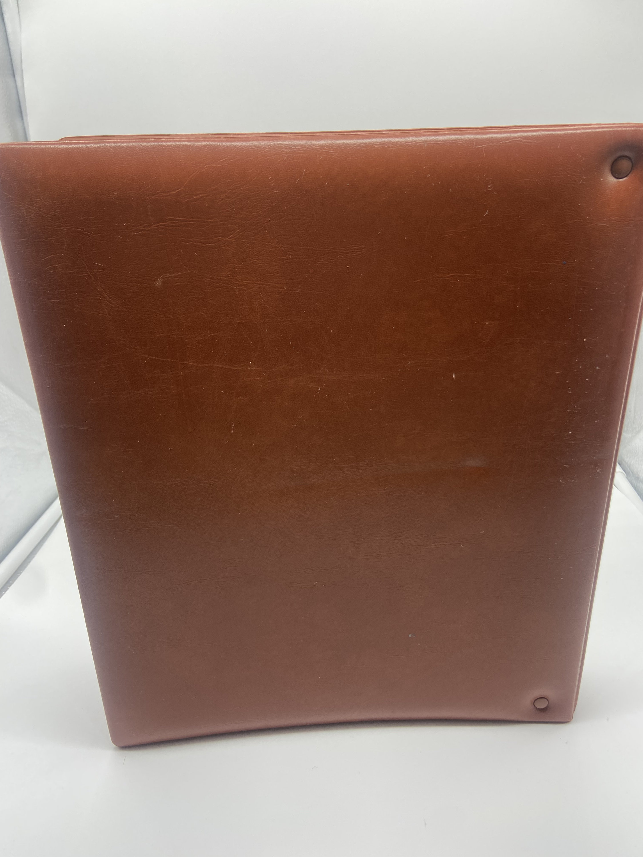 Koloman Handler Vintage Brown Leather Look Three Ring Binder MCM Office