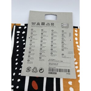 2x Ikea VILMIE Cushion Cover NEW 16 x 24" 40x60cm BlackOrange White Stripe Dots image 7