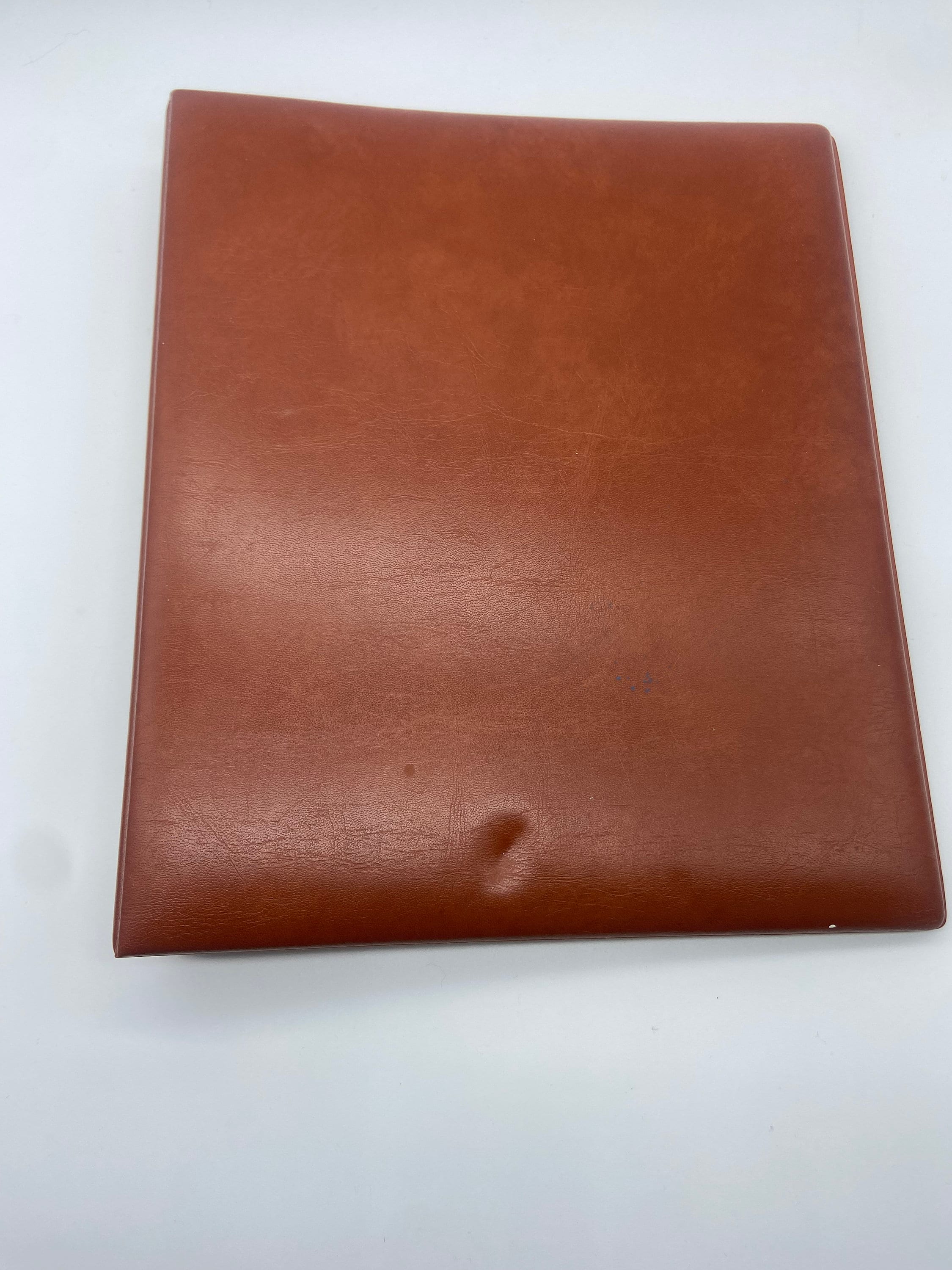 Koloman Handler Vintage Brown Leather Look Three Ring Binder MCM Office