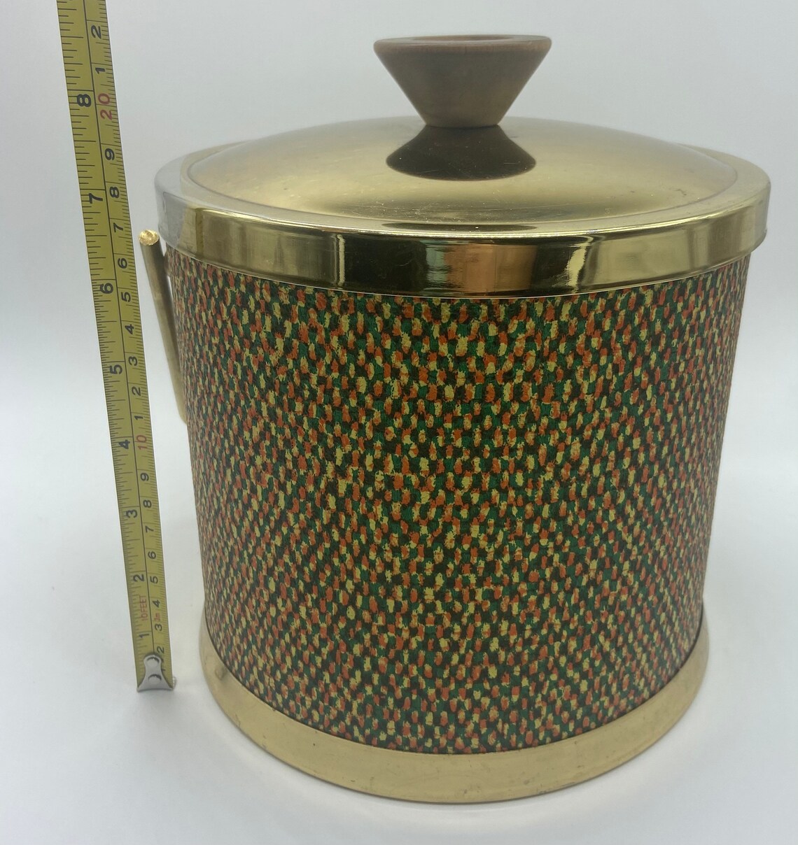 Vintage MCM Ice Bucket Gold Tone Colorful Hollywood Regency Etsy