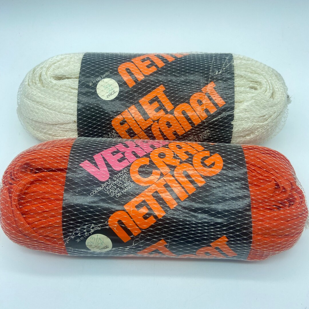 VEXAR Lot of 2 Macrame Craft Netting White Orange 40 Yd Mesh Etsy