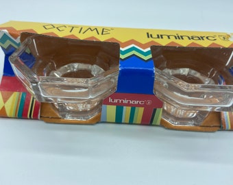Luminarc Octime France Candle Holders Set De 2 Nuevos Palitos De Vidrio Transparente In Pkg