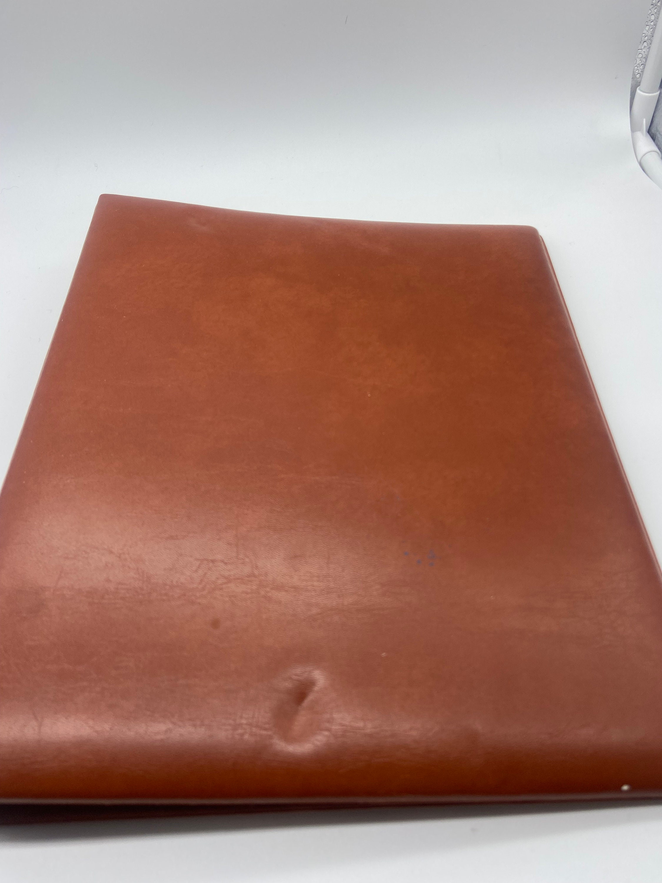 Koloman Handler Vintage Brown Leather Look Three Ring Binder MCM Office