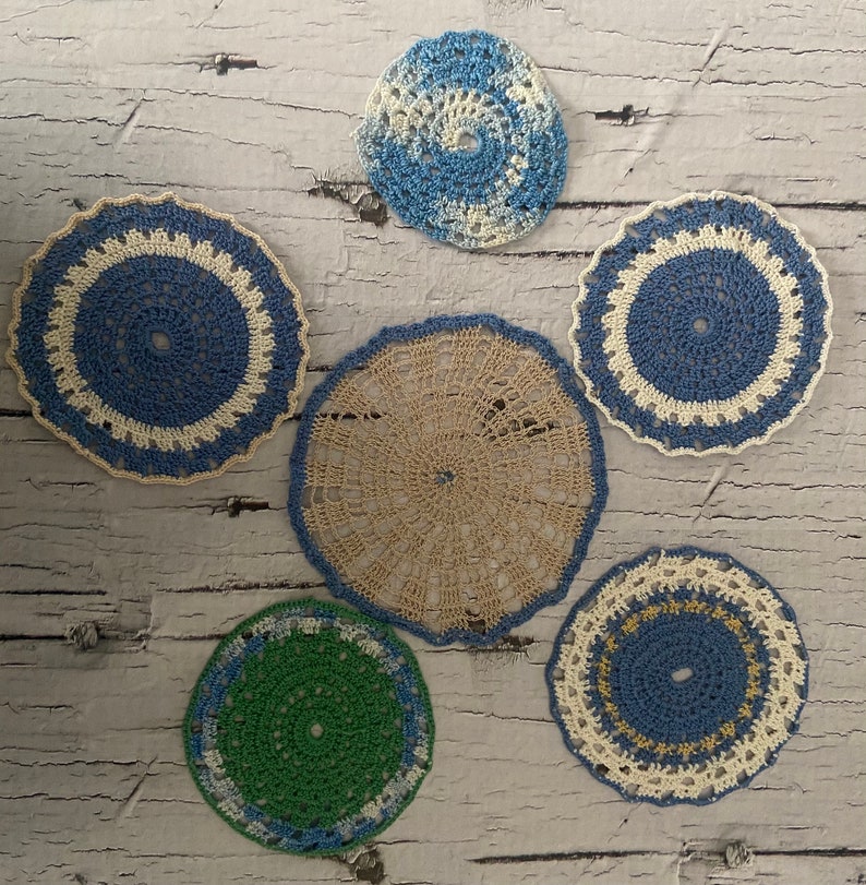 Set of 6 Vintage Doilies Handmade