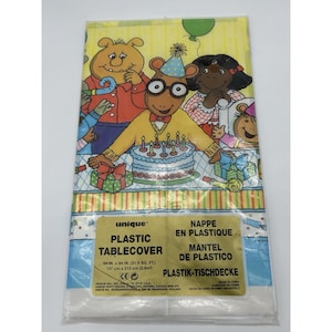 vintage Arthur PBS Kids Marc Brown Table Cover Party Supplies Nappe NOS NEUF