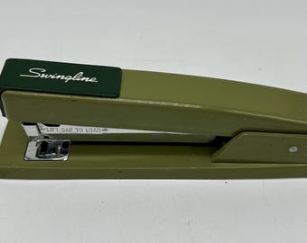 Grapadora Swingline 747 vintage, modelo 94-41, fabricada en EE. UU., 8", color verde, probada y en funcionamiento (MCM).