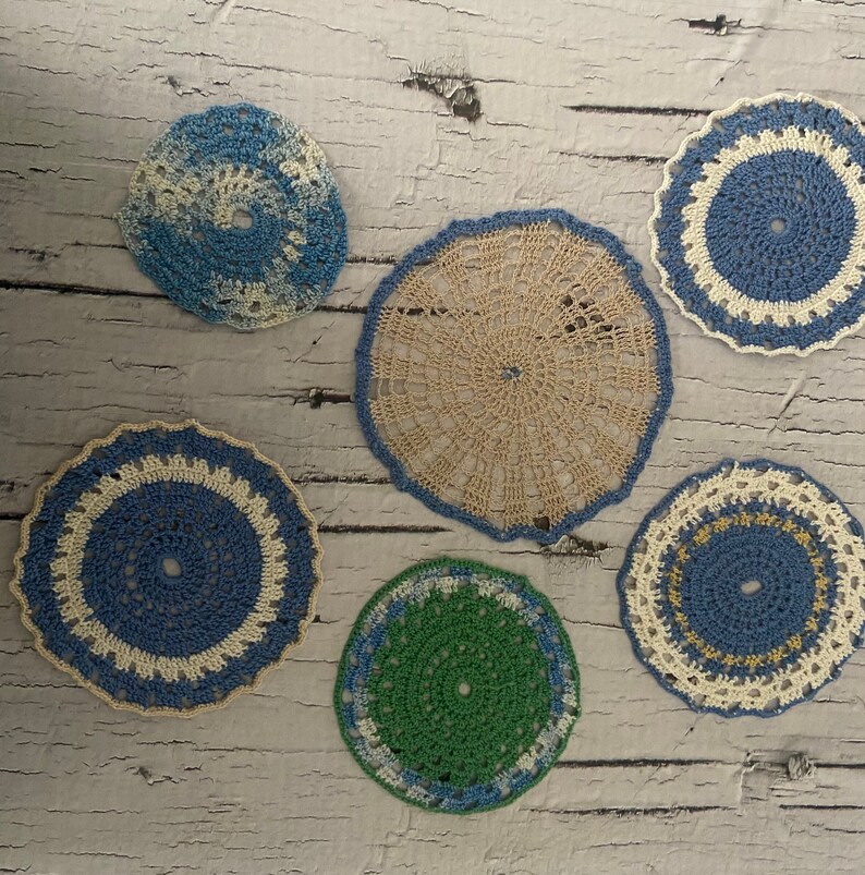 Set of 6 Vintage Doilies Handmade