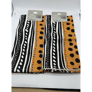 2x Ikea VILMIE Cushion Cover NEW 16 x 24" 40x60cm BlackOrange White Stripe Dots image 1