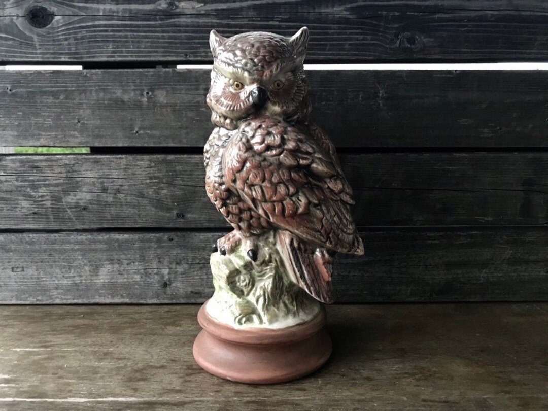 Vintage Owl Statue Etsy