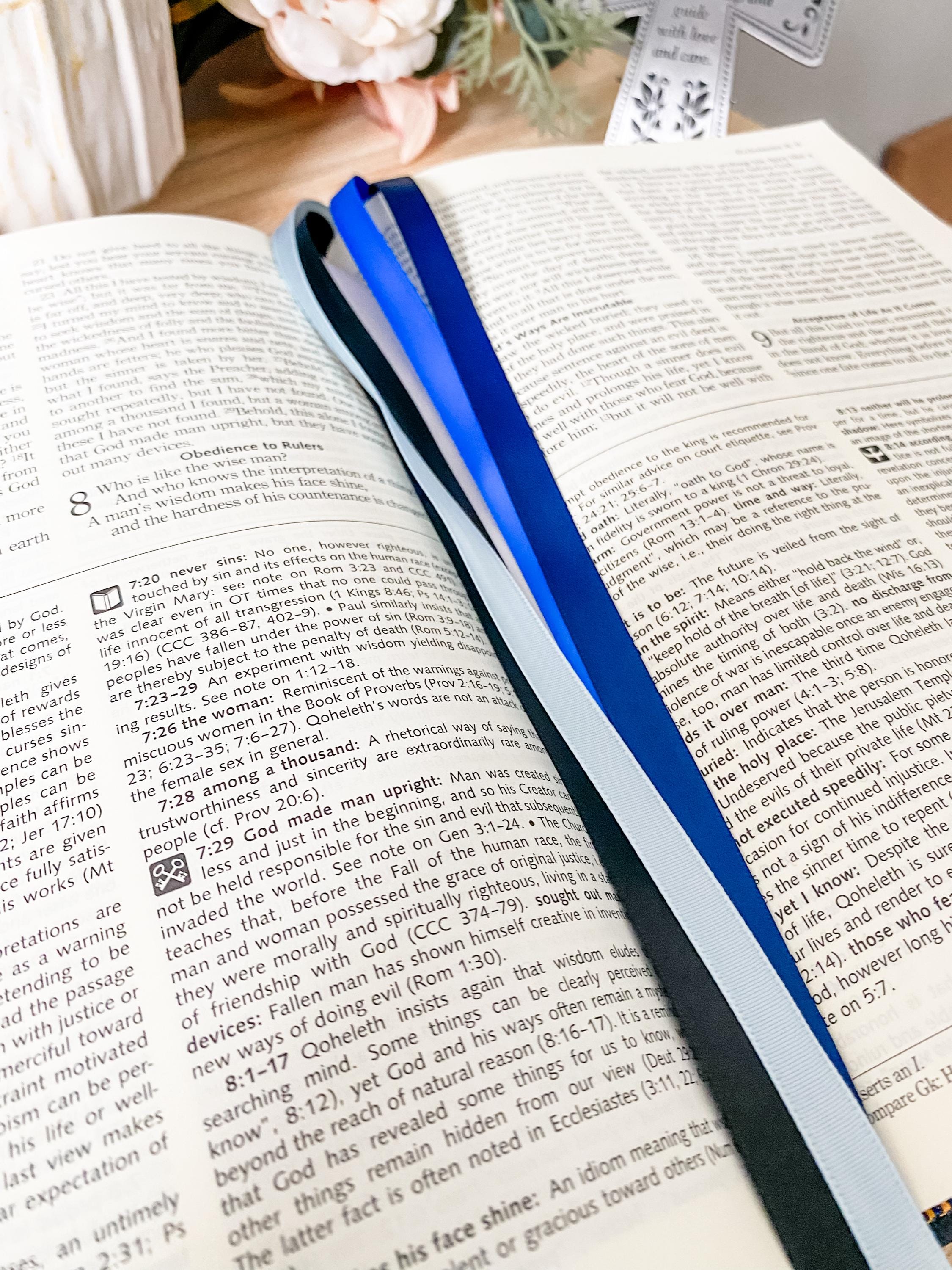 Extra Large Bible Ribbon Bookmark: Catholic Keepsake with Six Ribbons