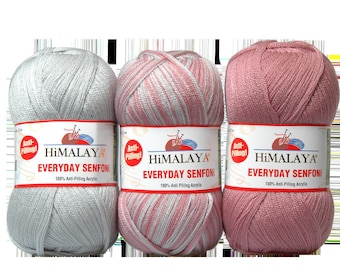 Himalaya Everyday Senfoni, 1 package of 3 balls Himalaya Everyday  Symphony Yarn, %100 Anti Pilling Acrylic, Baby Blanket Yarn, Velvet Yarn