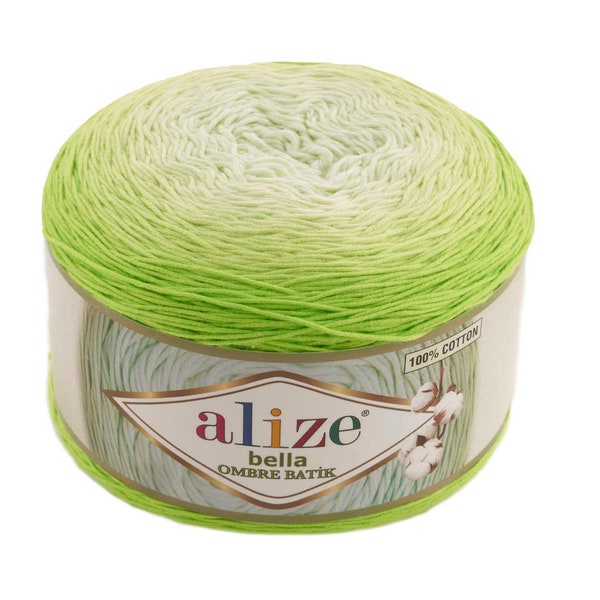 Alize Bella Ombre Batik, Filato di cotone, 250 Gram Filato, Filato ipoallergenico, filato multicolore, filato magico Crochet Knitting