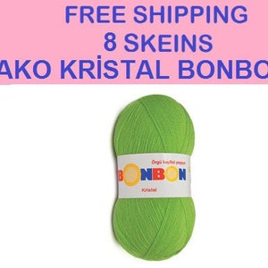 8 Skeins Nako Kristal Bonbon, Gratis Express Verzending Nako Bonbon Crystal, acryl garen, vrouw glowe, Vrouw Hoode, elastisch garen, sok garen