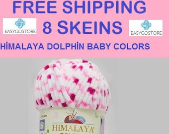 8 Skeins Himalaya Dolphin Baby Colors , Himalaya Yarn, Baby Yarn Blanket Yarn, Velvet Yarn, Knitting Yarn, Dolphin Baby Yarn