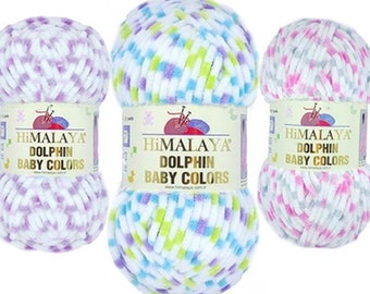 Himalaya Dolphin Baby Colors , Himalaya Yarn, Baby Yarn Blanket Yarn, Velvet Yarn, Knitting Yarn, Dolphin Baby Yarn