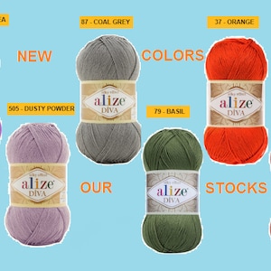 18 strengen Alize Diva gratis express verzending, Alize Diva garen, microvezel garen, acryl garen, bikini garen, niet stretch garen, badpak garen