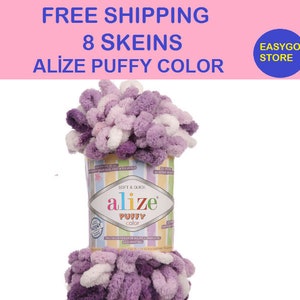 8 Skeins Alize Puffy Color, Gratis Express Verzending, Polyester garen, Breigaren, Baby Garen, polyester garen, Terry Garen, Lingerie garen