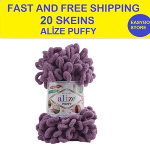 20 SKEİNS Free And Fast Shipping, Alize Puffy, Polyester yarn, Knitting Yarn,Baby Yarn, stretch yarn, elastic yarn, swimsuit yarn, lingerie