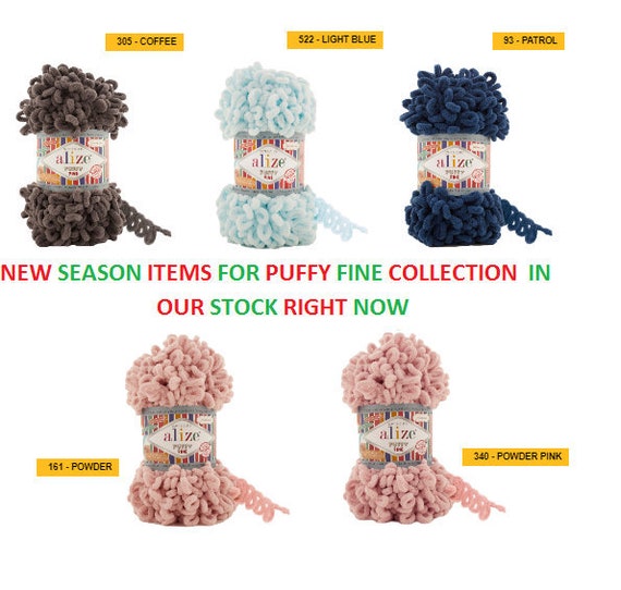12 skeins Free shipping Alize puffy fine No neddle,Puffy Yarn No hook Velvet yarn Bulky yarn Baby yarn Blanket yarn