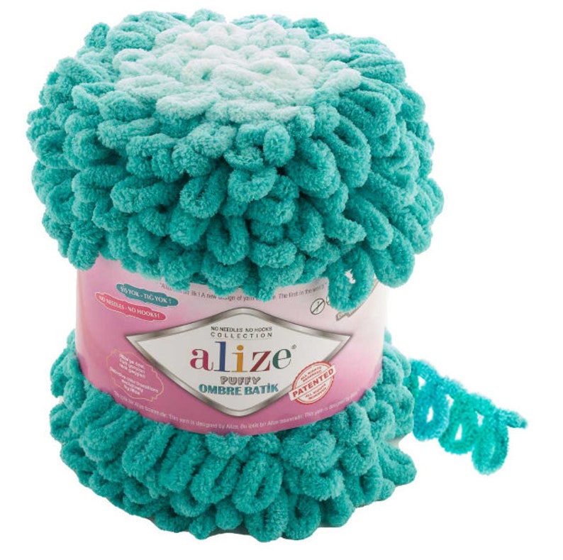 Alize PUFFY OMBRE BATIK Yarn 600gr Yarn Gradient Rainbow Etsy