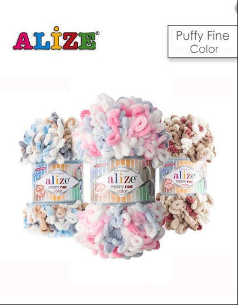 Alize Puffy Fine Color Blanket Yarn Velvet Yarn Easy Finger Etsy