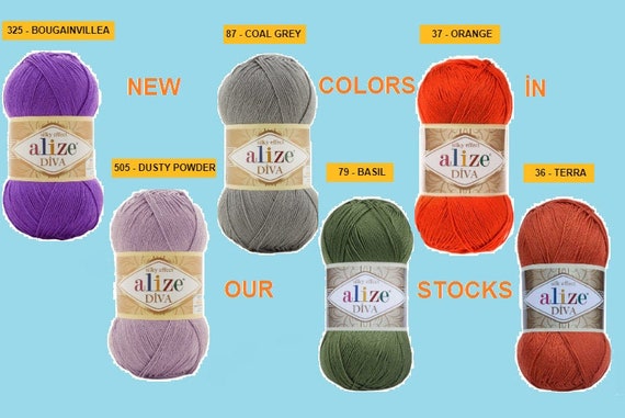 Alize Diva Yarn, 100% Acrylic, 100 Grams, 350 Meters, Yarn Necklace, Yarn  Needle, Yarn New, Yarn Newborn, Yarn Pants, Yarn Pillow, Crochet 