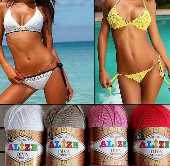 Alize Diva Stretch, Microfiber Yarn, Acrylic Yarn, Bikini Yarn