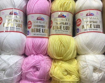Himalaya everyday bebe lüx, 100% Antipilling Acrylic size 4 , medium weight, knitting yarn, crochet yarn