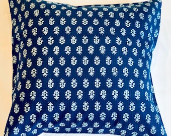Blue and white hand printed cushions | block printed indigo cushion covers | blue and white home decor | hamptons style cushions | coastal