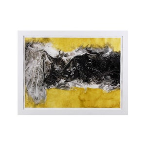 Greed Gold Black Abstract 18x24 Acrylic Ink