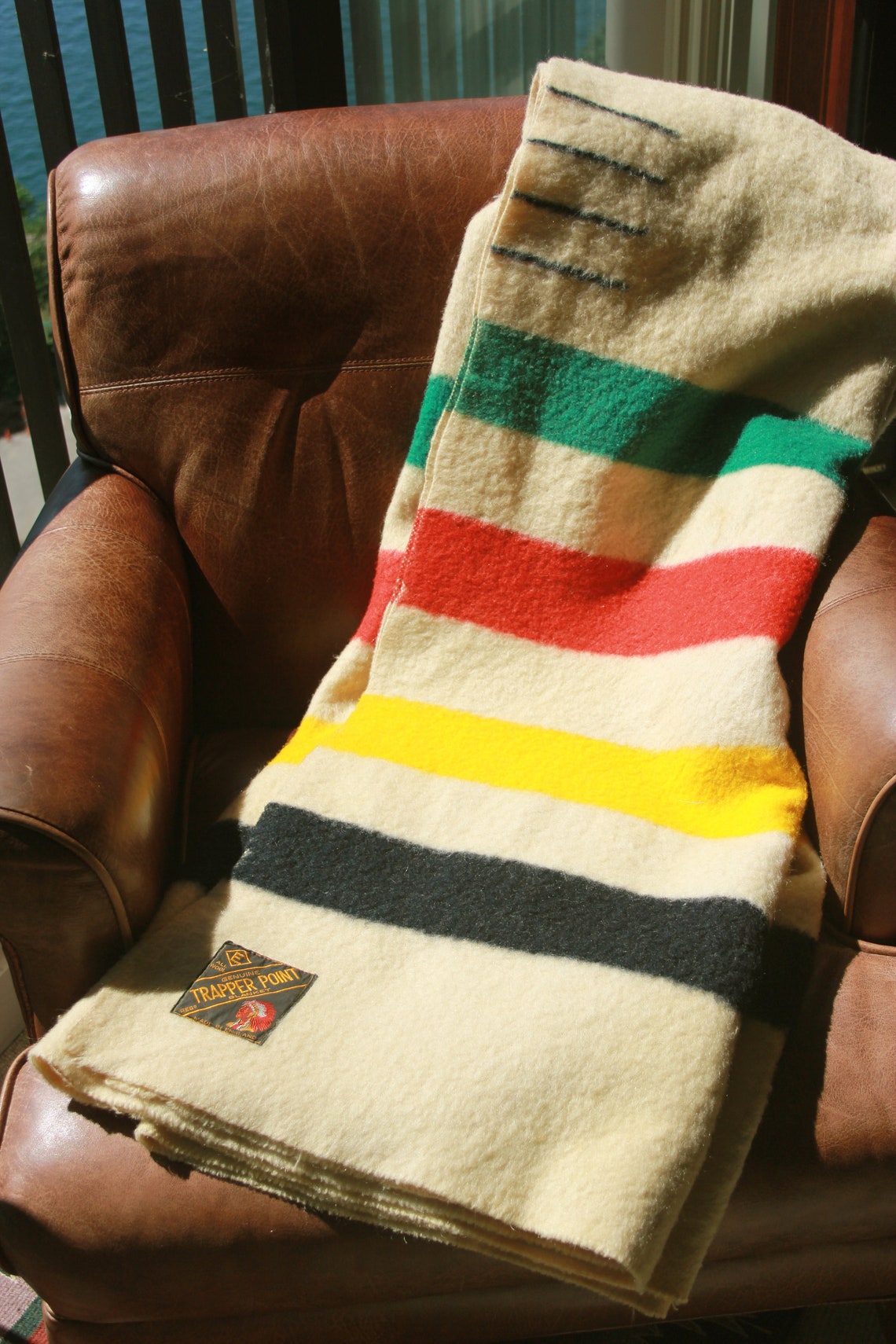 VINTAGE 4 point TRAPPERS BLANKET Hudsons Bay made in Etsy