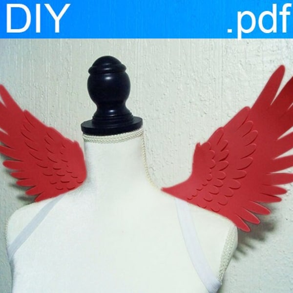 Red wings DIY Small and medium wings PATTERNS and TUTORIAL cosplay wings