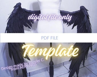 TEMPLATE Albedo wings from Overlord medium size waist wings, digital file only