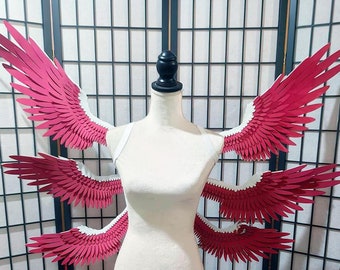 Red and white small 6 wings for cosplay Lucifer HazbinHotel