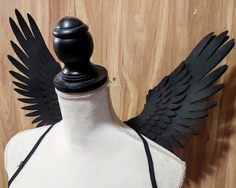Schwarze Pegasusflügel, schwarze Engels-Pegasusflügel und weitere Farben für Cosplay und Kostüme, handgefertigt